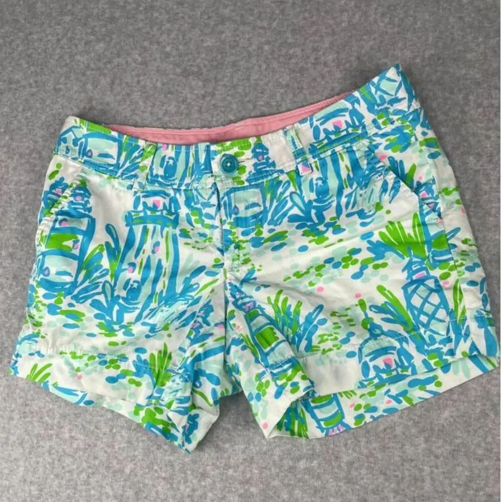 Lilly‎ Pulitzer Callahan Short, women's size 2, feminine, floral, 100% cotton